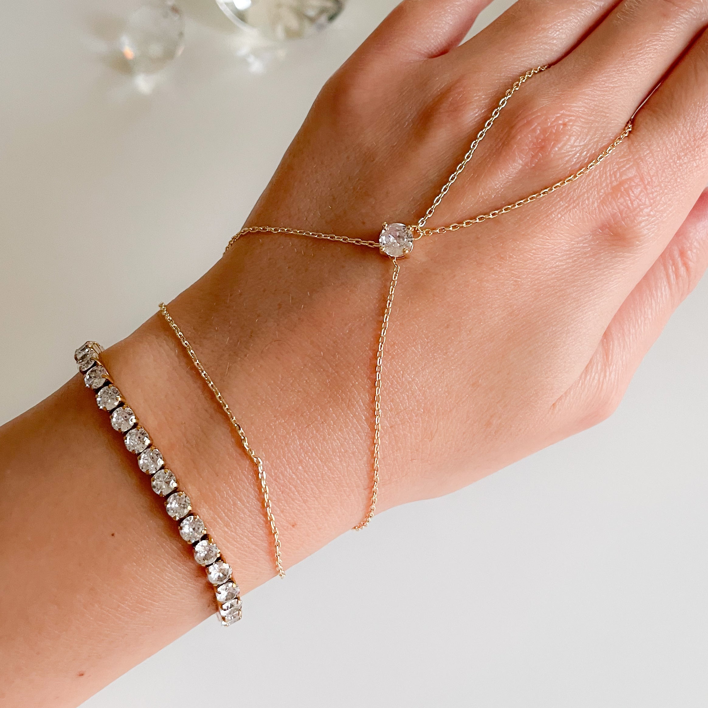 Divine Gold Sparkle Hand Chain