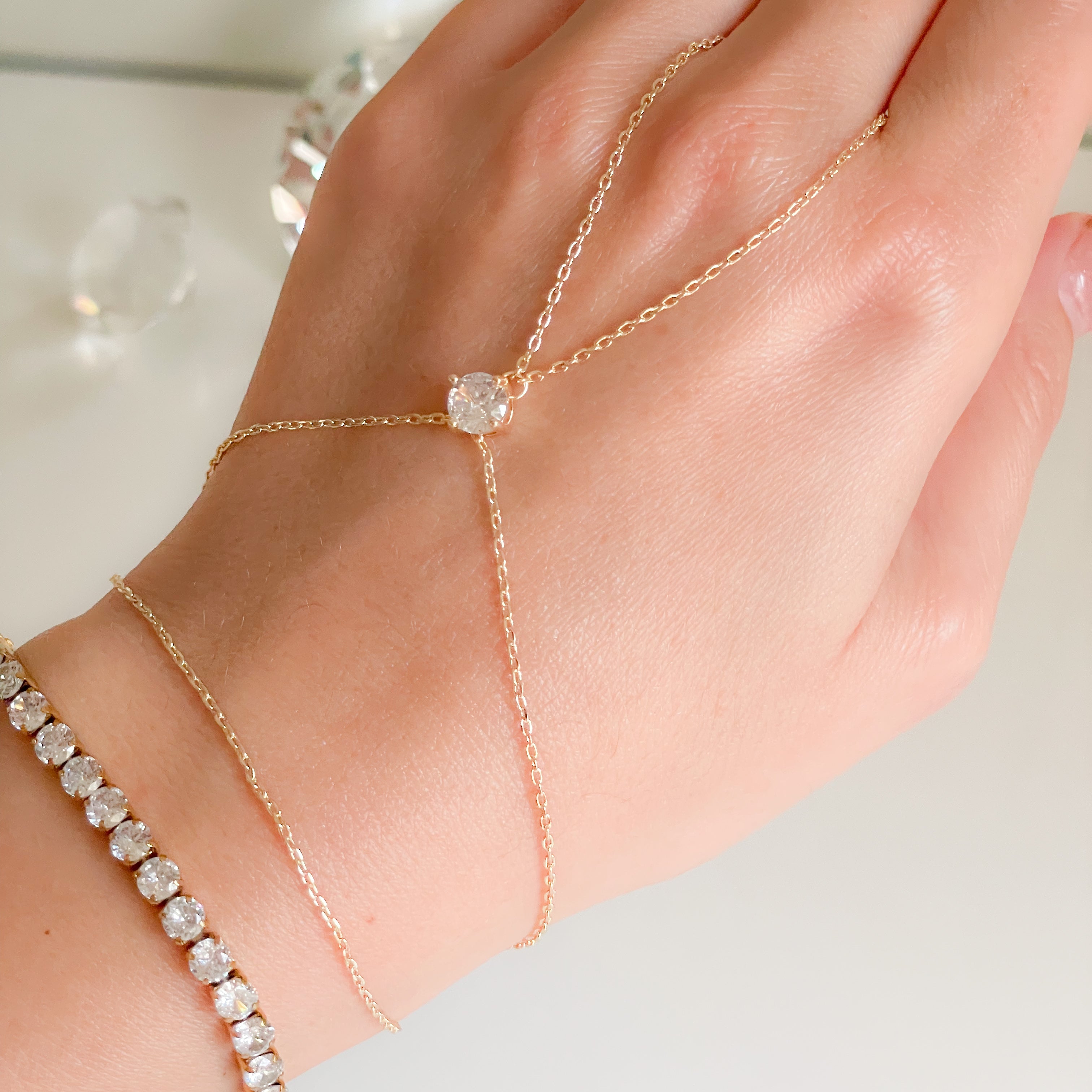 Divine Gold Sparkle Hand Chain