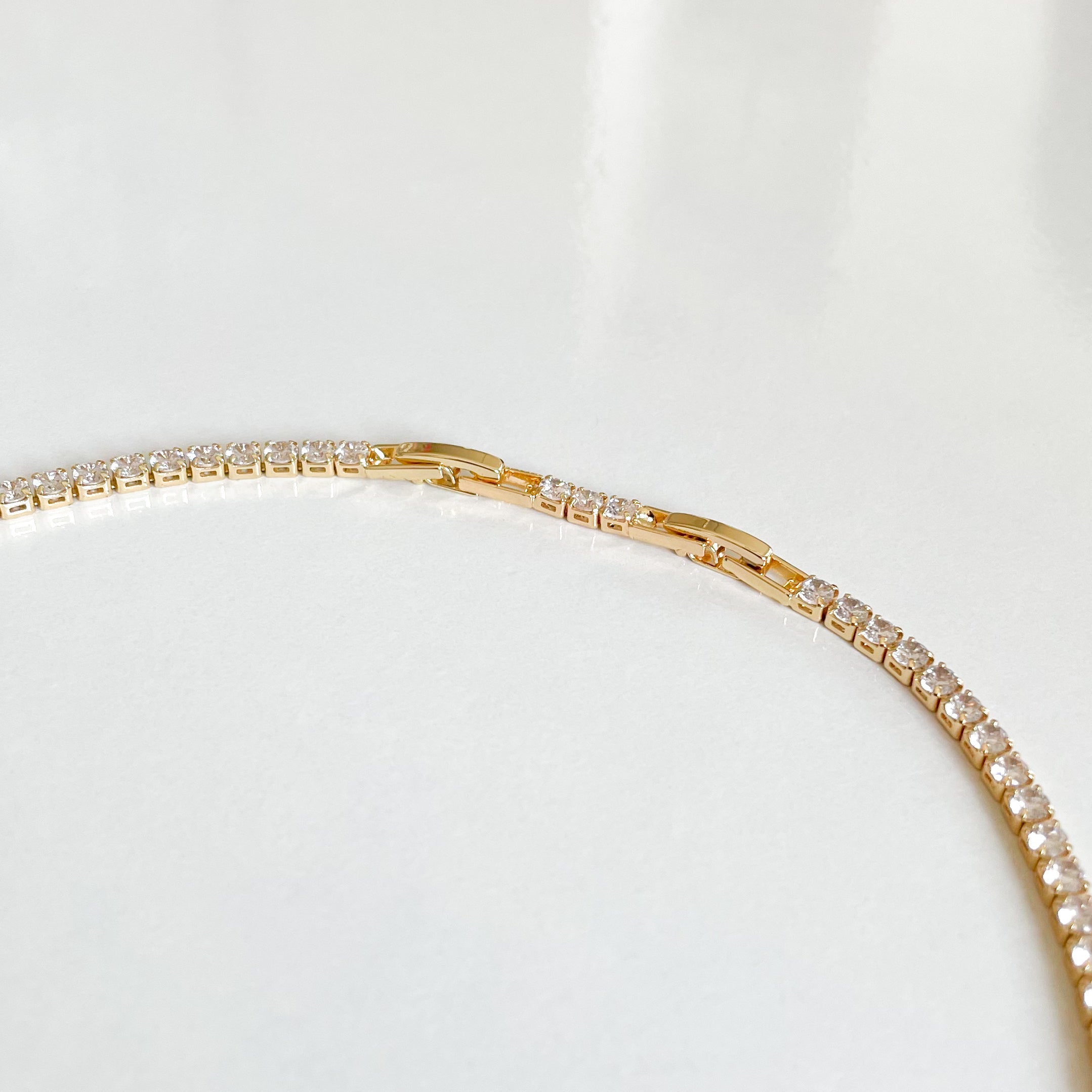 Adjustable Gold Tennis Necklace