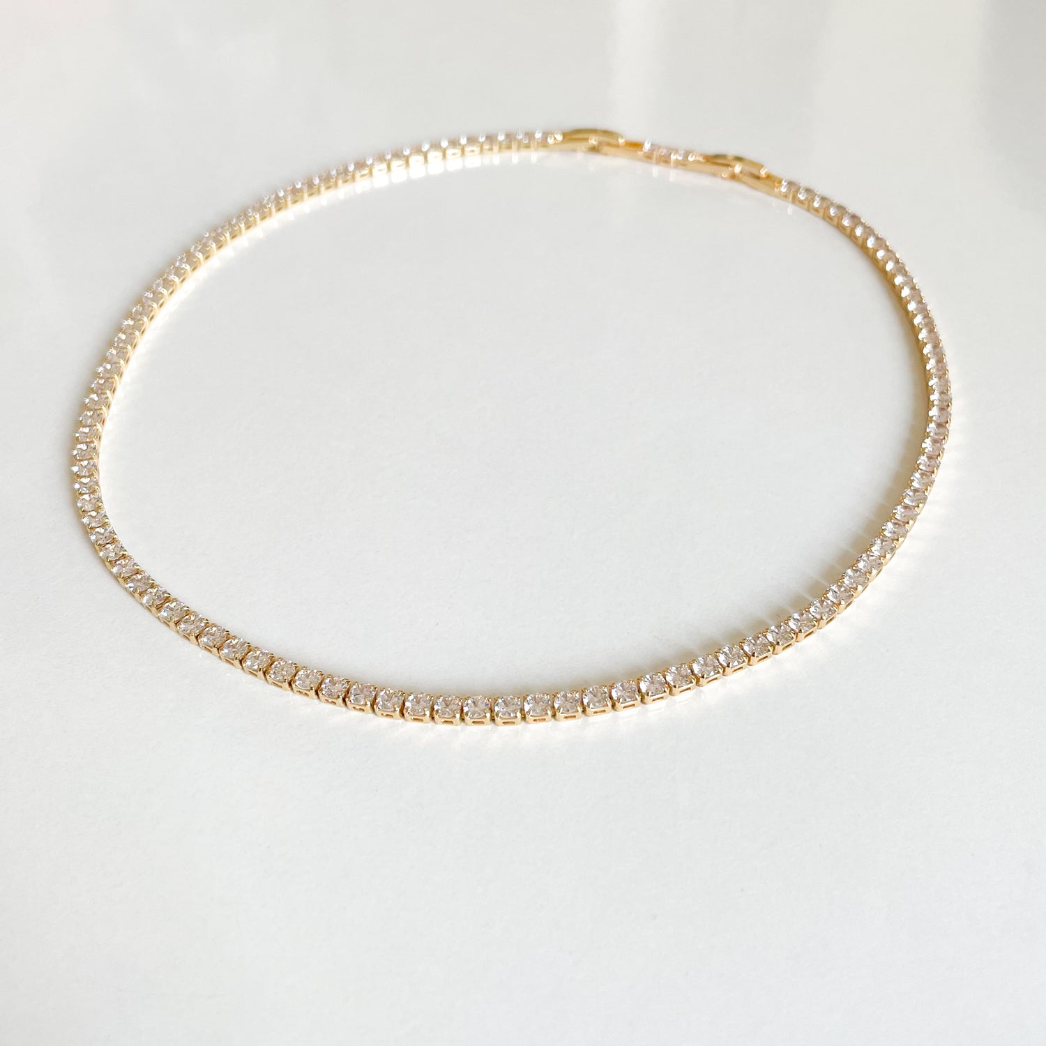 Adjustable Gold Tennis Necklace